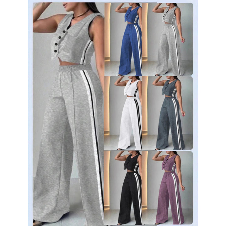 Damen Zweiteiliges Sport-Outfit mit weitem Schnitt und elastischem Bund Drune