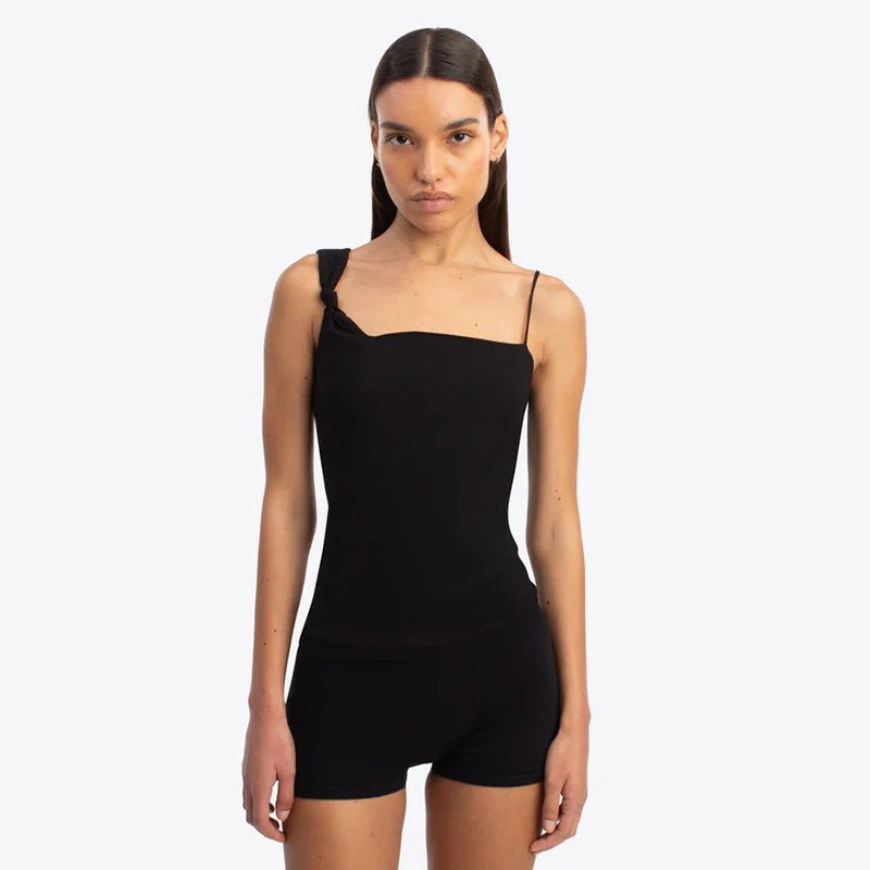 Damen lässiges Trägershirt mit knoten Detail Drune
