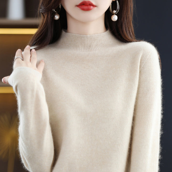 Damen Ultraleichter Mockneck-Feinstrickpullover in Kaschmir‑Optik Drune