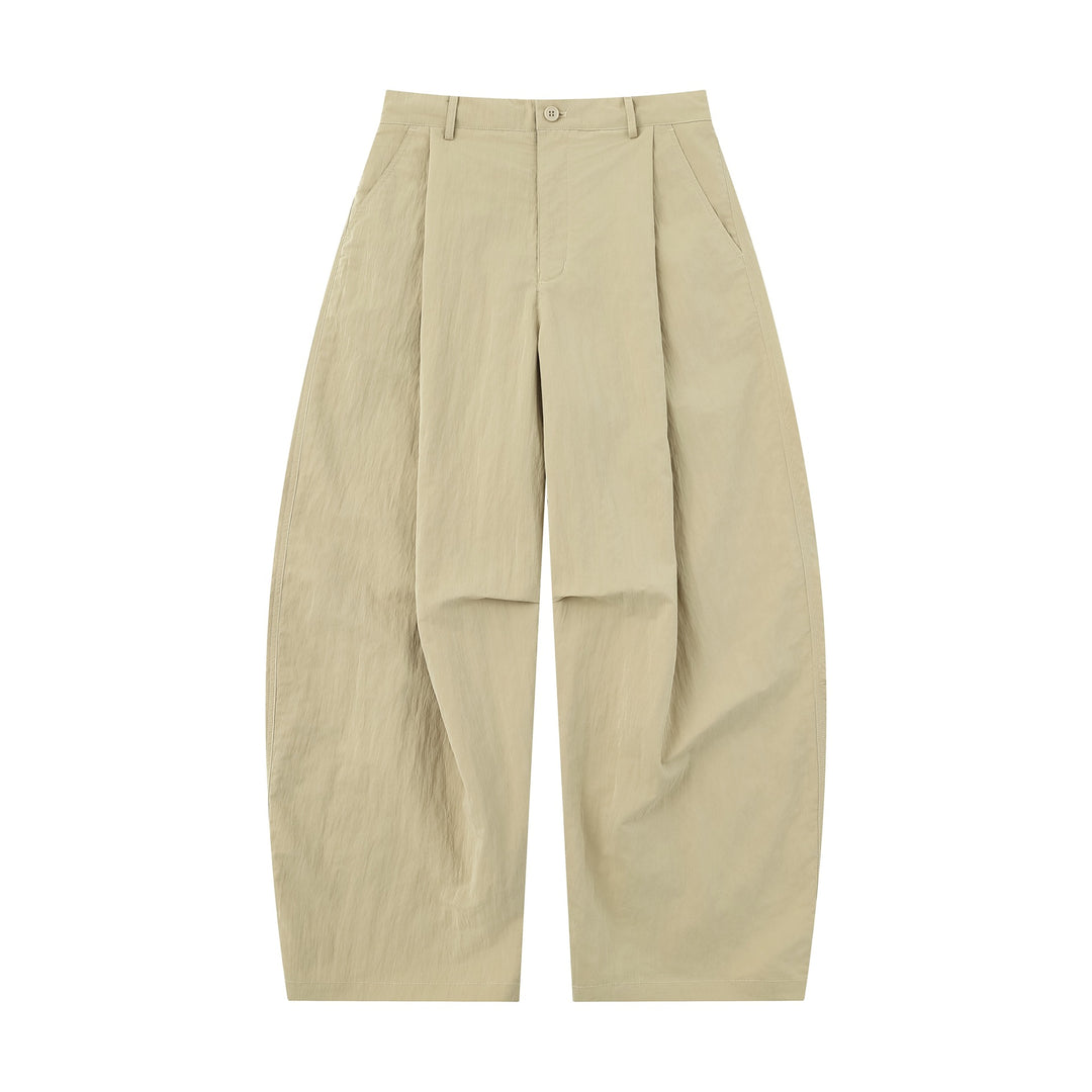 Damen Weite Culottehose mit hoher Taille und strukturierter Baumwollmischung Drune