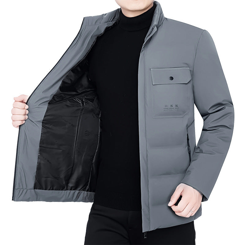 Herren Thermisch gepolsterte Cityjacke mit Stehkragen und Brustklappen Drune