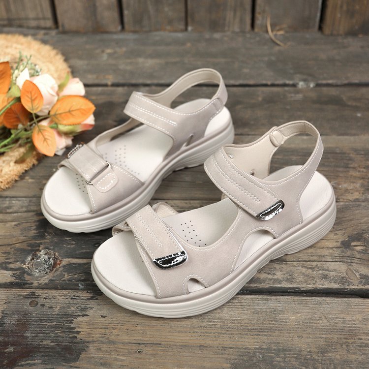 Damen Sportlich-elegante Komfort-Sandalen mit gepolstertem Fußbett und verstellbaren Klettverschlüssen Drune
