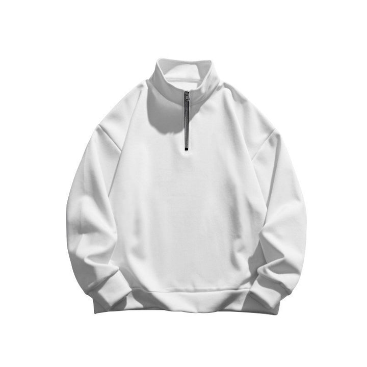 Unisex Relax-Halbzip-Sweatshirt mit hohem Stehkragen, Raglanärmeln und leicht angerauter Innenseite Drune