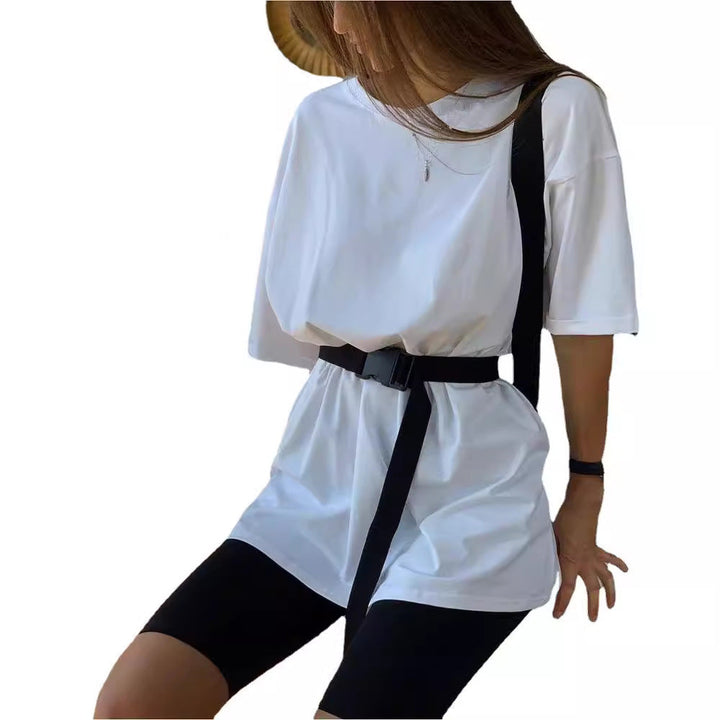Damen Sportliches Zweiteiliges Set mit T-Shirt und Shorts Drune