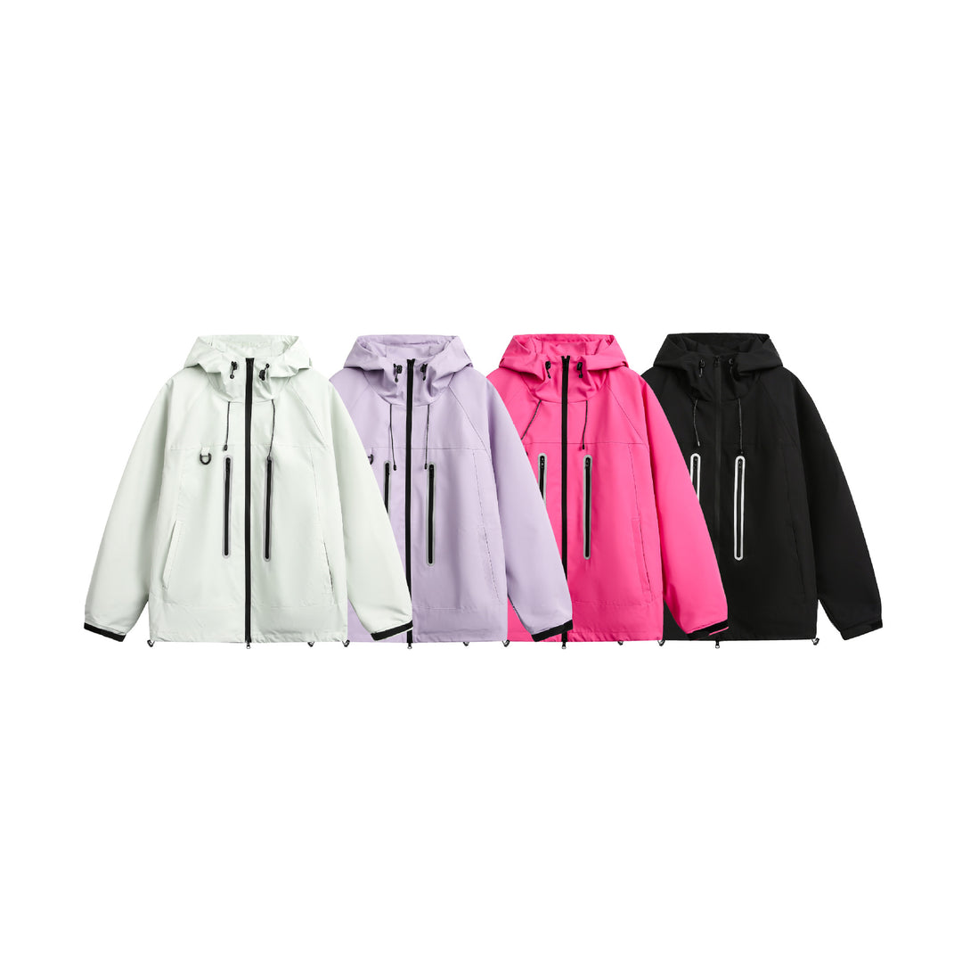 Damen Wasserdichte Parka-Jacke mit Kapuze und versiegelten Reißverschlüssen Drune