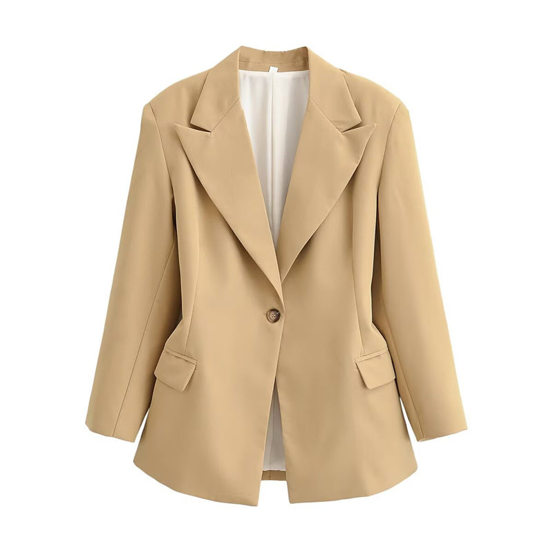 Damen Oversize-Blazer mit markantem Revers und leicht taillierter Silhouette Drune