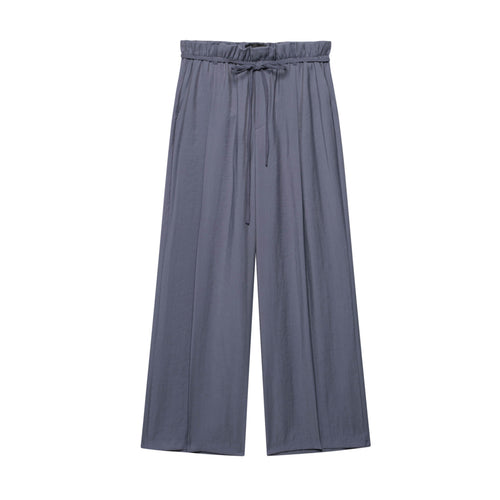 Damen weit geschnittene Palazzo-Hose mit elastischem Bund Drune