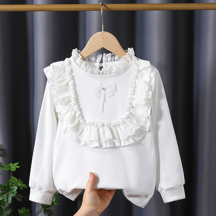 Mädchen Rüschenoberteil mit elegantem Spitzenbesatz Drune