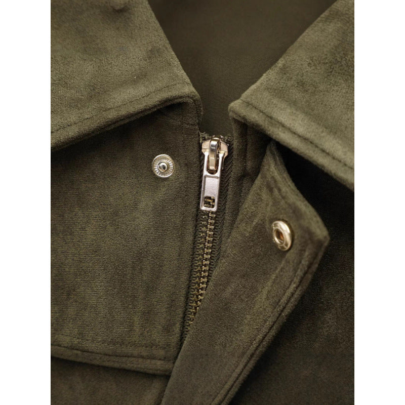Damen modische Oversize-Jacke mit verstecktem Bund und Schulterdetails Drune