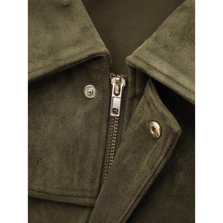 Damen modische Oversize-Jacke mit verstecktem Bund und Schulterdetails Drune