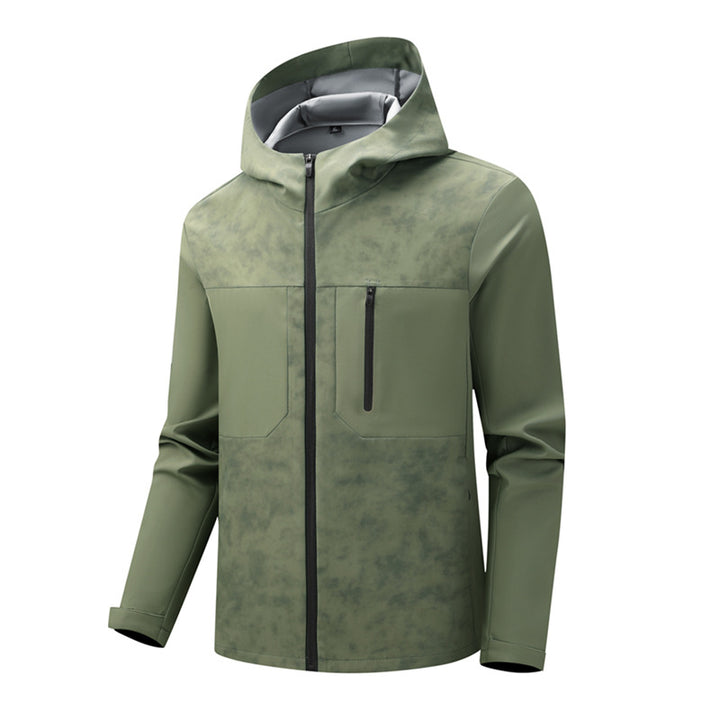 Herren Urbanes Softshell-Hybrid mit wasserabweisender Beschichtung, Kapuze und Brust-Reißverschluss Drune