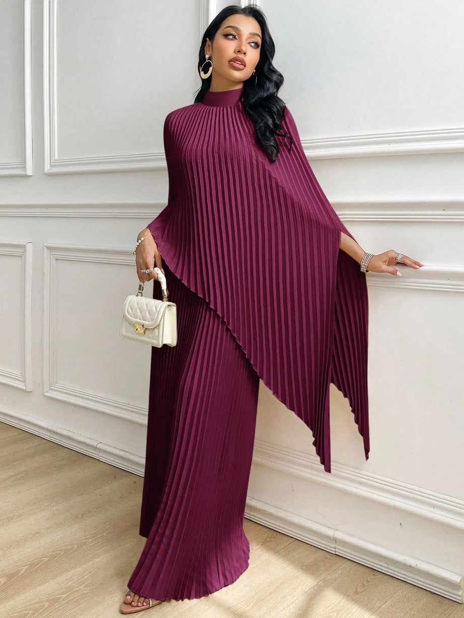 Damen Elegant gefaltete Cape-Bluse Set Drune