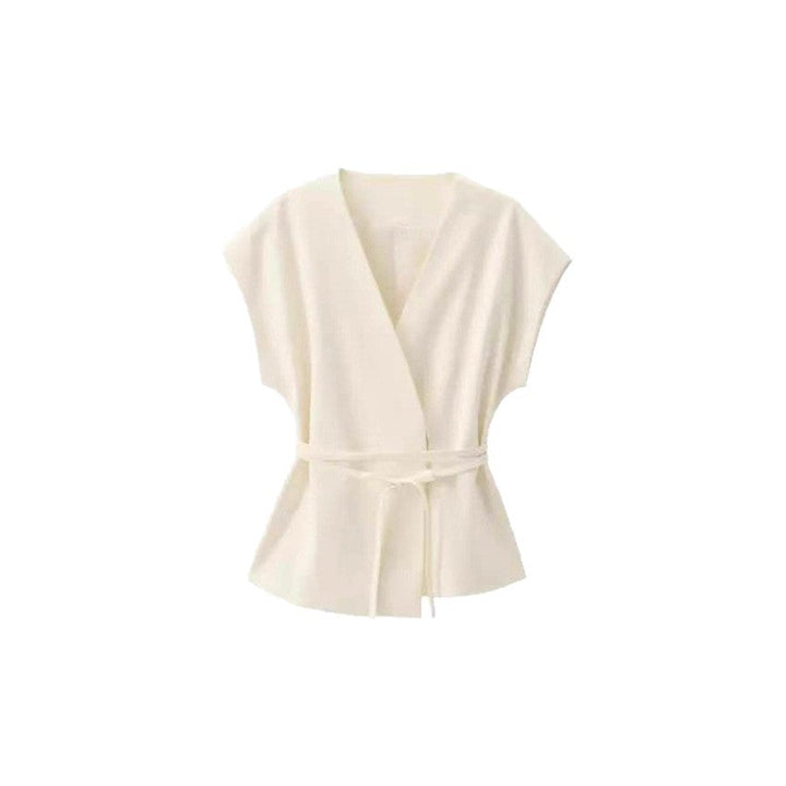 Damen elegantes Wickeloberteil und weite Palazzo-Hose Set Drune