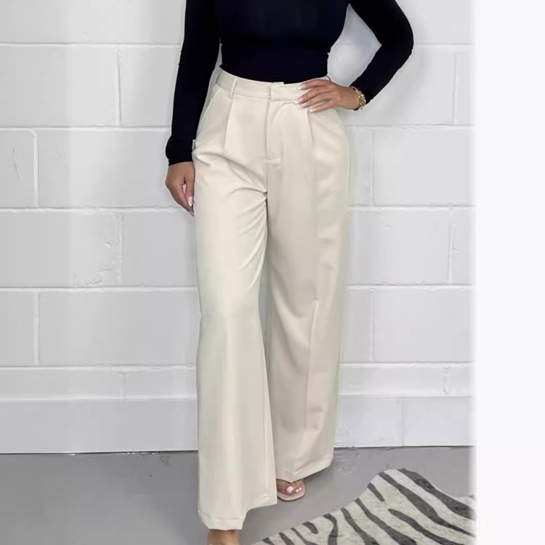 Damen elegante Palazzo-Hose mit hoher Taille und weichem Material Drune