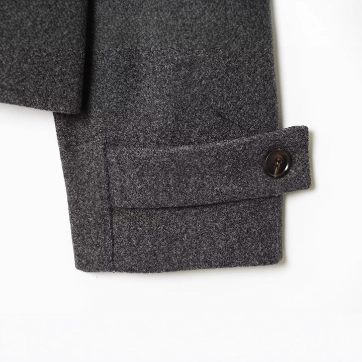 Damen Kurze Boxy-Wollmix-Jacke mit Stehkragen und aufgesetzten Pattentaschen Drune