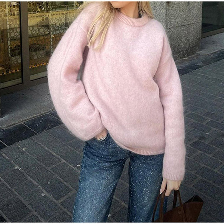 Damen Kuscheliger Oversized Pullover mit weitem Schnitt Drune