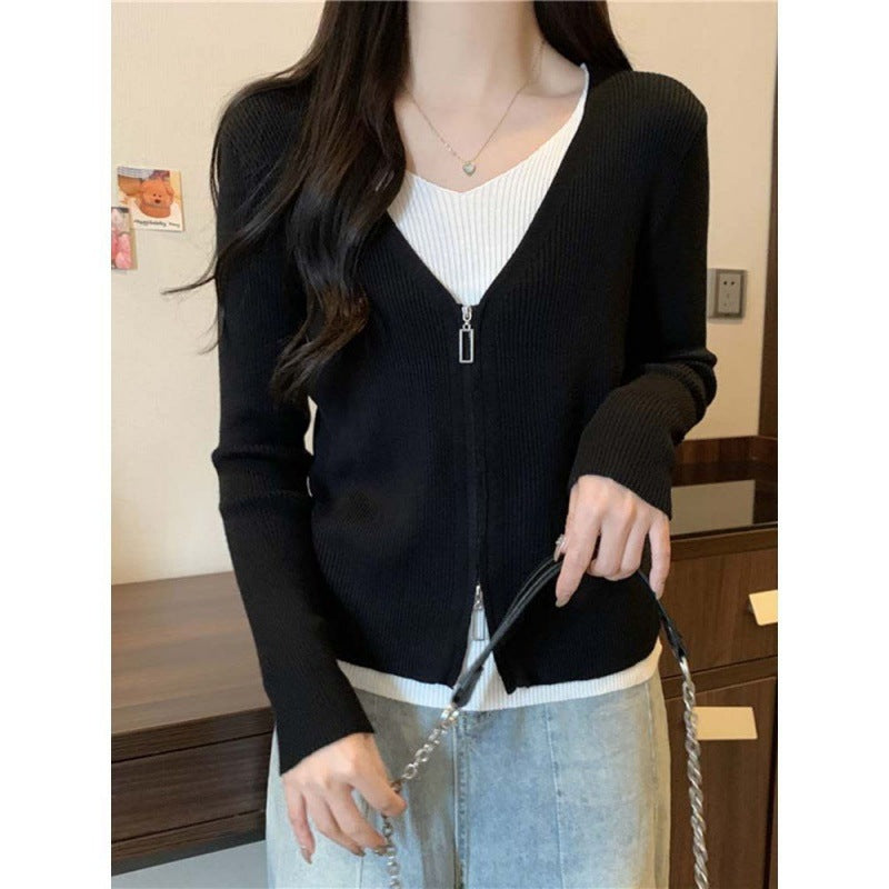 Damen Strickjacke mit hochwertigem Reißverschluss Drune