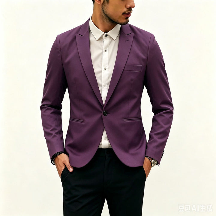 Herren Zweiteiliges Slim‑Fit Anzugset mit schmalem Revers und Stretchgewebe Drune