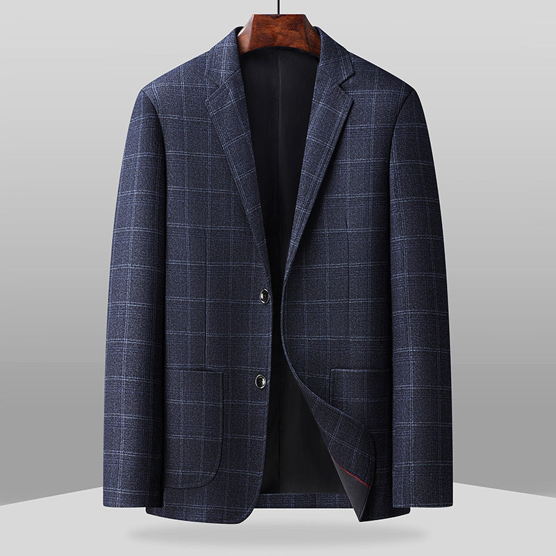 Herren Kariertes Sakko im Casual-Blazer-Stil mit dezenter Struktur Drune