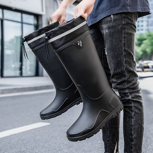 Herren Wasserdichte knielange Gummistiefel mit rutschfester Profil-Laufsohle und ergonomischem Fußbett Drune