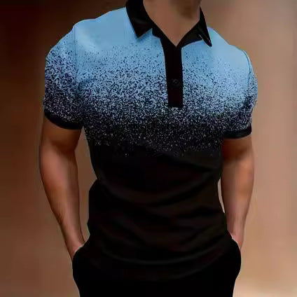 Herren-Gradient-Druck-Performance-Polohemd Drune