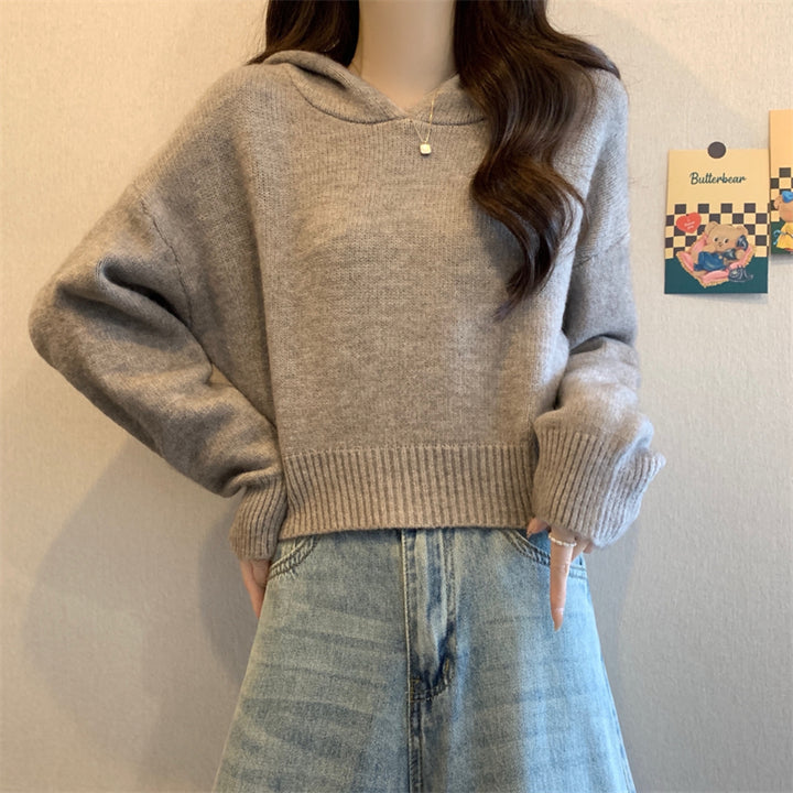 Damen Modischer Hoodie mit lässiger Passform und strukturiertem Material Drune