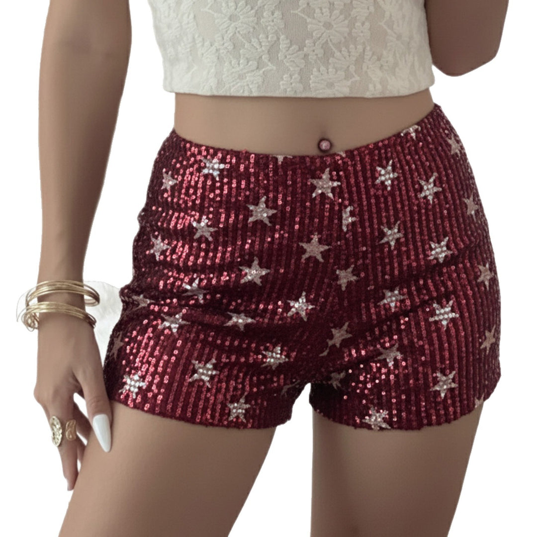 Damen Minirock mit glitzerndem Polka-Dot-Muster und elastischem Bund Drune