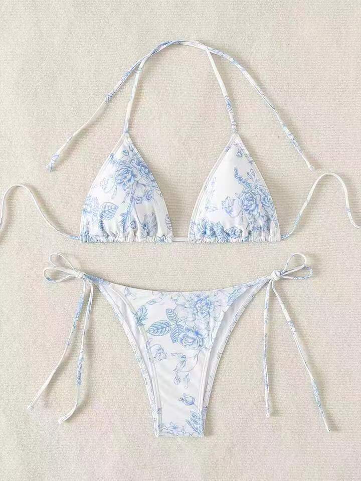 Damen Elegantes Triangel-Bikini-Set mit herausnehmbaren Polstern Drune