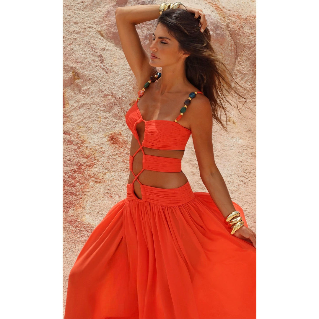 Damen Maxikleid mit einzigartigem Cut-Out Design Drune