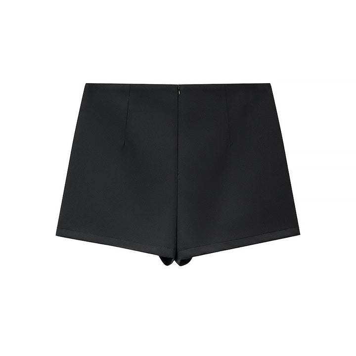 Damen Taillierte Blazerjacke mit Stehkragen und passendem Shorts-Rock Set Drune
