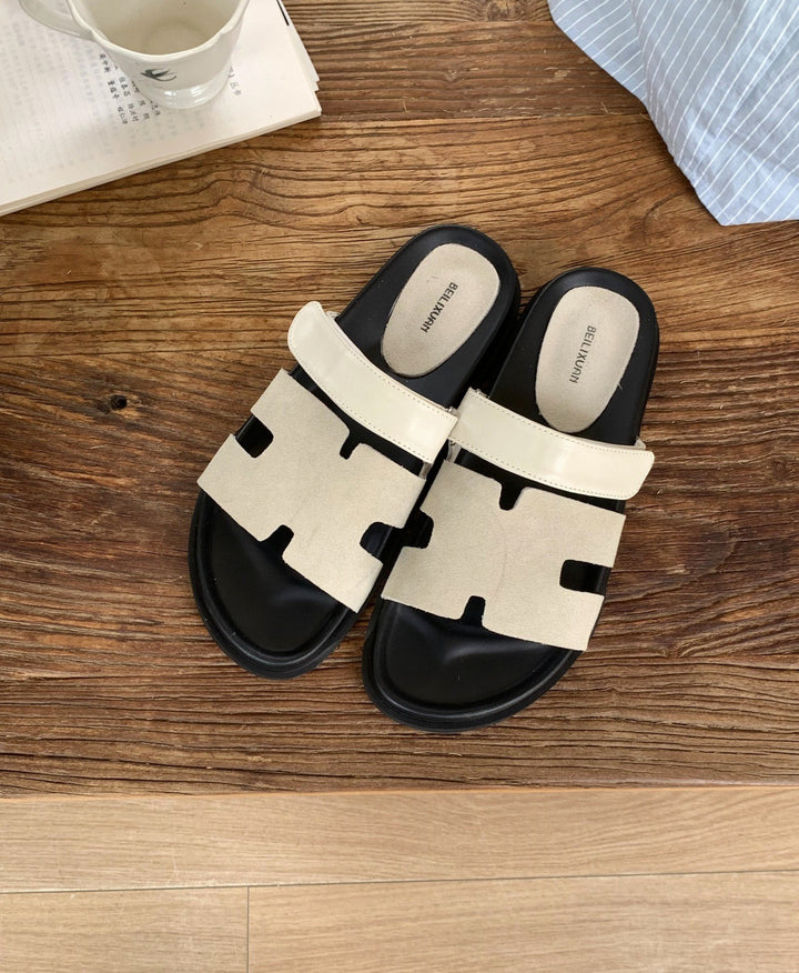 Damen modische Sandalen mit atmungsaktiven Riemen und rutschfester Sohle Drune