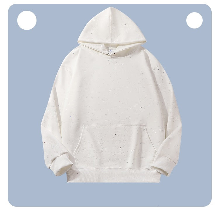 Unisex Oversize-Kapuzenpullover aus French-Terry mit Kängurutasche & dezenter Sprenkeloptik Drune