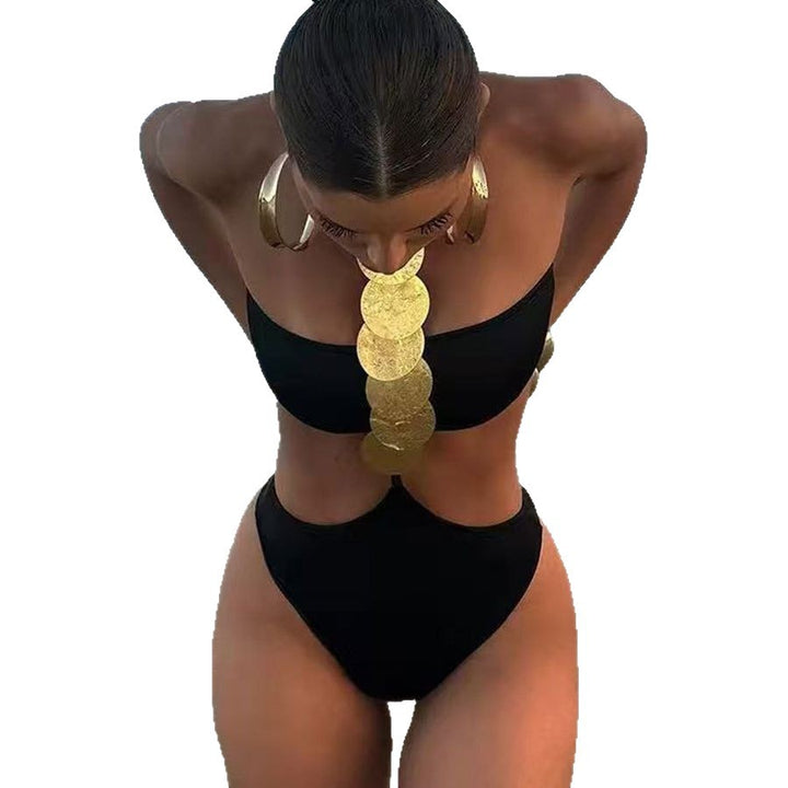 Damen Bikini mit hochgeschnittenem Design und glanzvollen Akzenten Drune