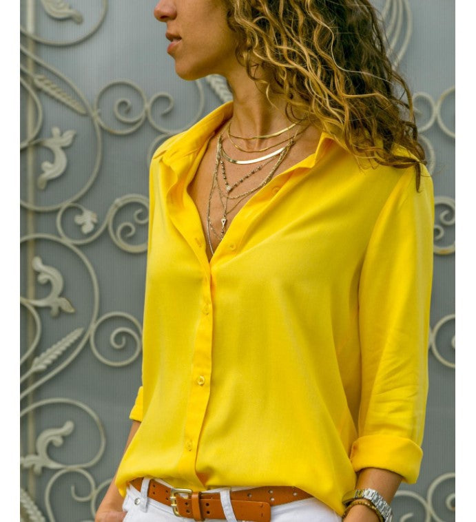 Damen Lockere Bluse mit modernem Schnitt und bedeutenden Knopfdetails Drune