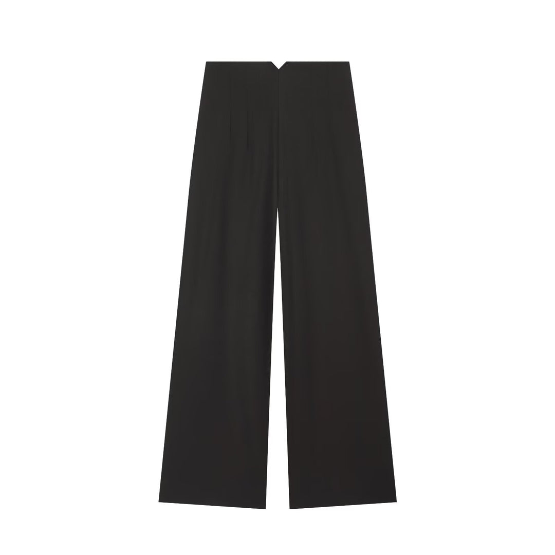 Damen Weite Palazzo‑Hose mit hoher Taille und drapiertem Frontpanel Drune