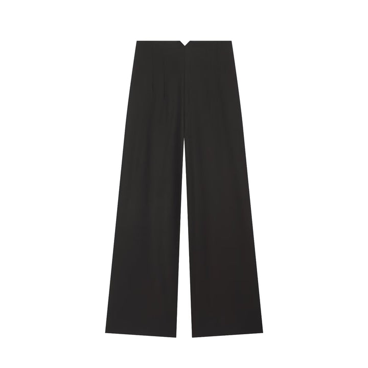 Damen Weite Palazzo‑Hose mit hoher Taille und drapiertem Frontpanel Drune