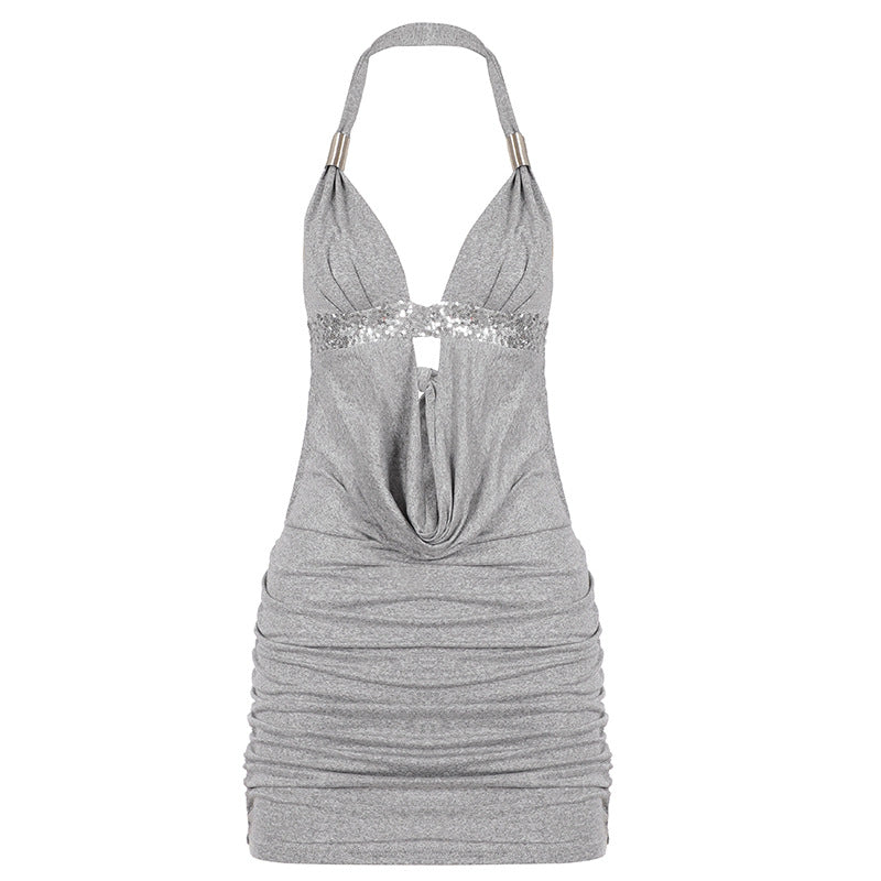 Damen Sommerliches Strandkleid mit glitzernden Akzenten und raffiniertem Ausschnitt Drune