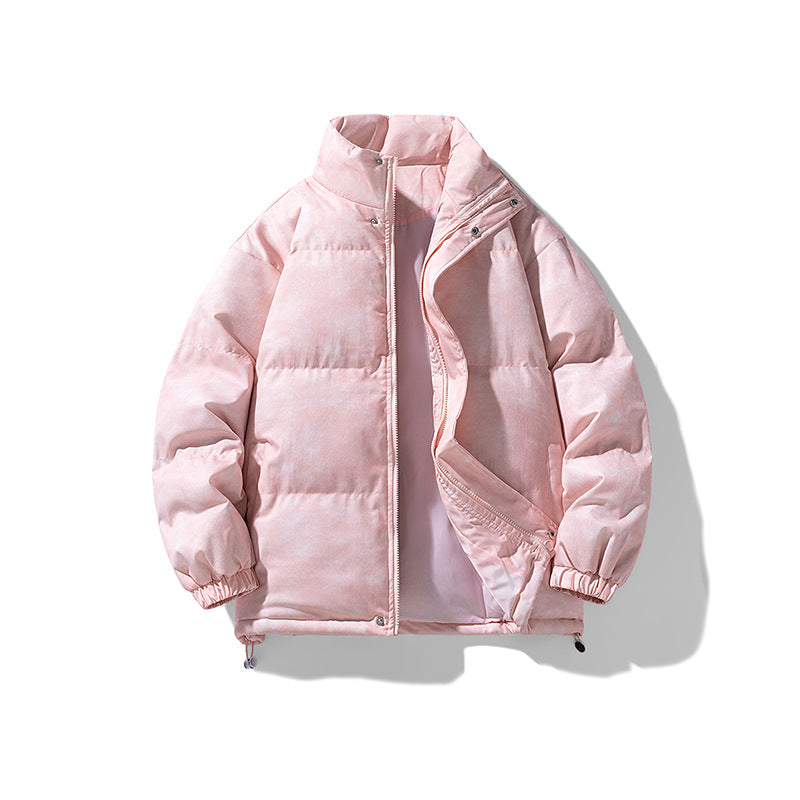 Herren Gepolsterte Steppjacke mit Samtoptik, Kastenform und hohem Stehkragen Drune