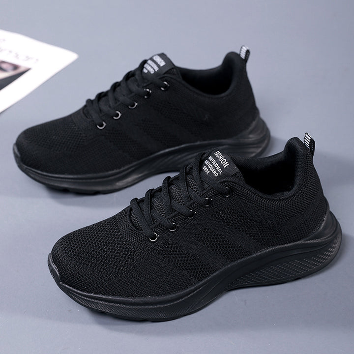 Damen nan leichter Strick-Fitnesssneaker mit nahtlosem Obermaterial, adaptiver EVA-Dämpfung und ergonomischem Fersenpolster Drune