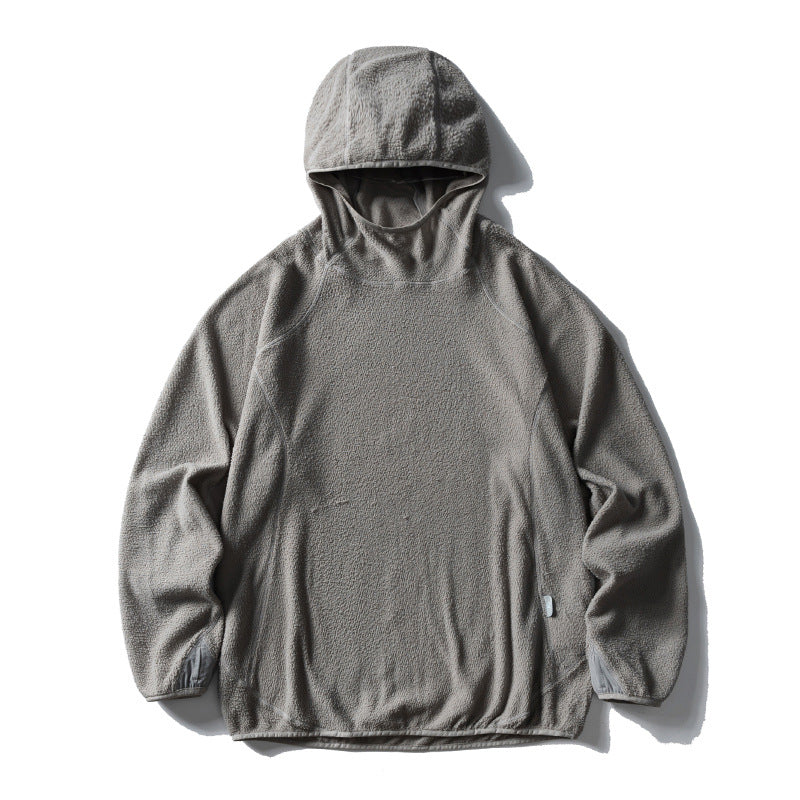 Unisex Fleece-Hoodie im Oversize mit Teddyfleece, hochschließendem Kragen und elastischem Saum Drune