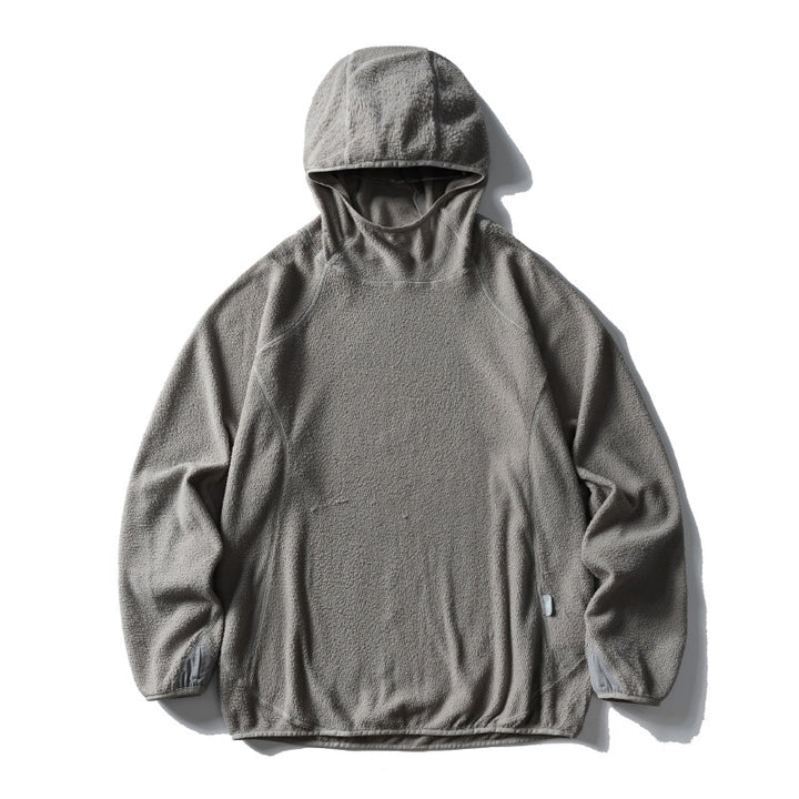 Unisex Fleece-Hoodie im Oversize mit Teddyfleece, hochschließendem Kragen und elastischem Saum Drune