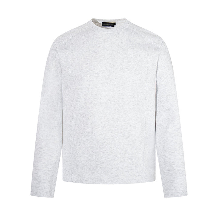 Herren Langarmshirt mit Rundhalsausschnitt aus meliertem Baumwollmix Drune