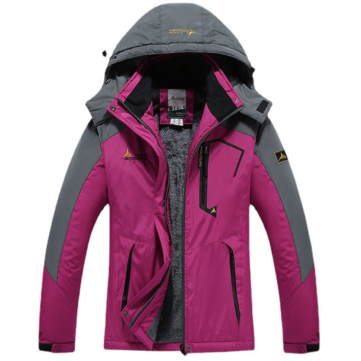 Herren technische Outdoor-Thermojacke mit abnehmbarer Kapuze, winddichter Außenschale und wärmender Fleece-Innenlage Drune