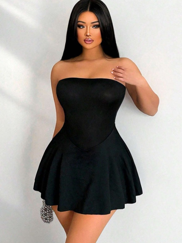 Damen Mini-Kleid mit schulterfreier Silhouette Drune
