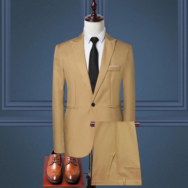 Herren nan schlanker Businessanzug mit tailliertem Sakko und Chino-Hose Drune