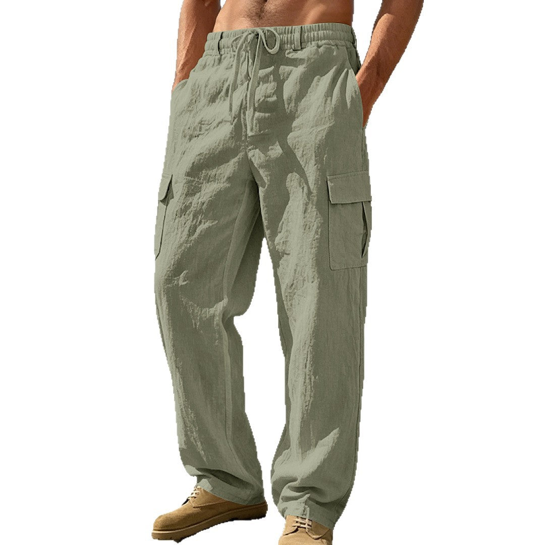 Herren Cargo-Hose mit Kordelzug, weitem Schnitt und aufgesetzten Taschen Drune