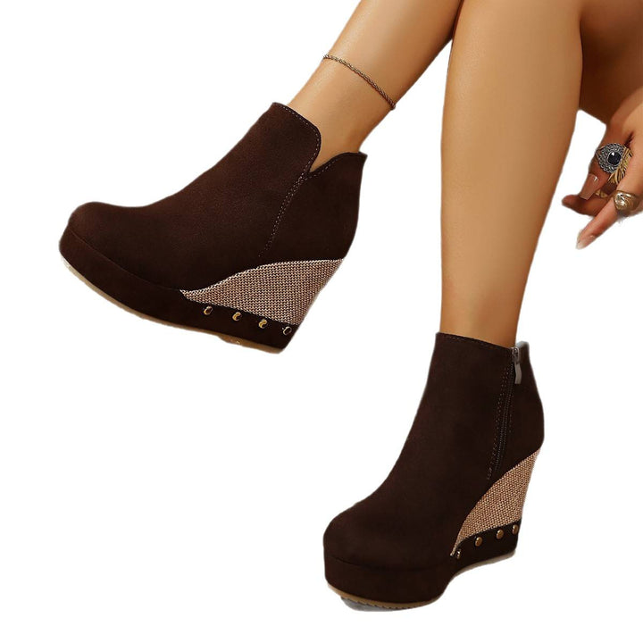 Damen Wedge-Stiefelette mit Eleganter Struktur Drune
