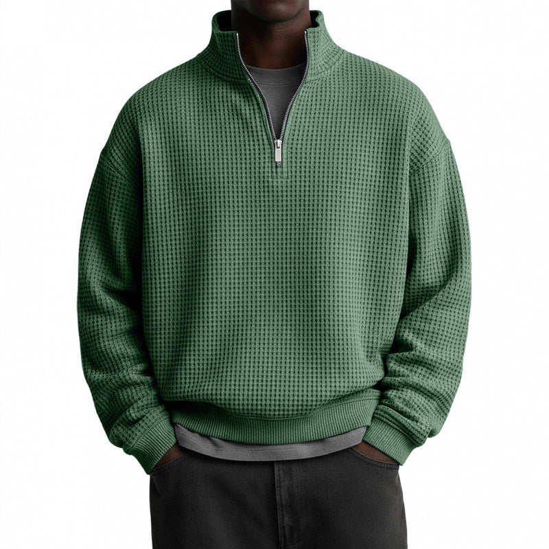 Herren Sportlicher Stehkragenpullover mit Reißverschluss Drune