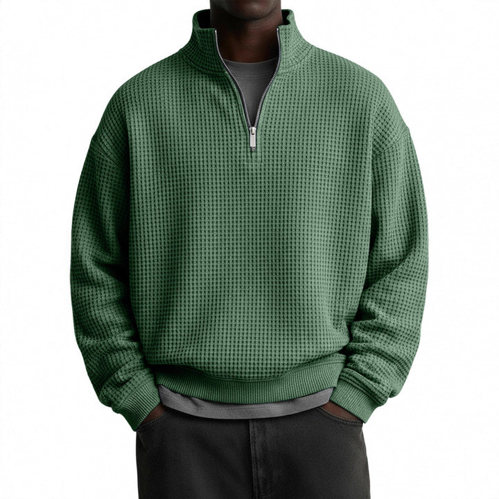 Herren Sportlicher Stehkragenpullover mit Reißverschluss Drune