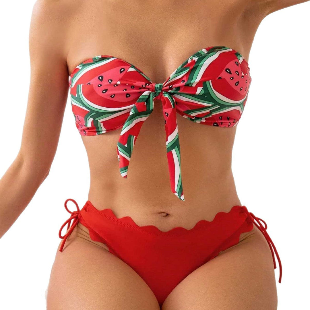 Damen Bandeau-Bikini mit verspieltem Knotendesign Drune